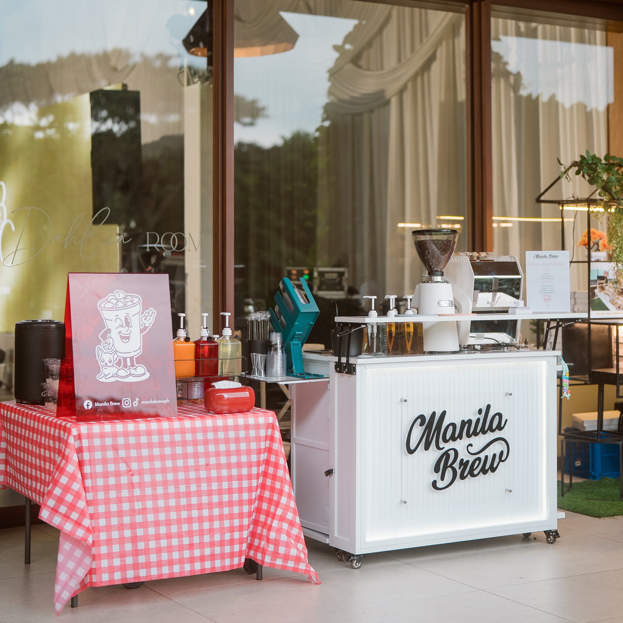 Manila Brew coffee cart set up at an event